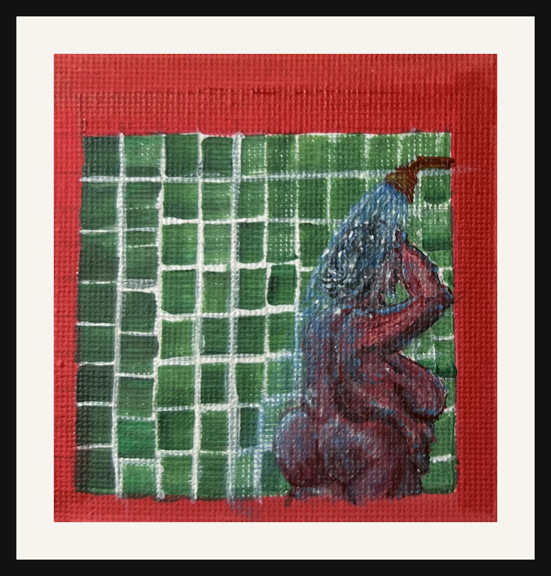 BODY RIPPLES — Acrylic on Canvas, 8 × 7 cm, 2025, by Shane Master